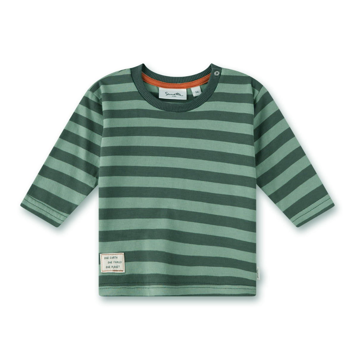 Sanetta Ringel-T-Shirt Langarm dunkelgrün/salbeigrün