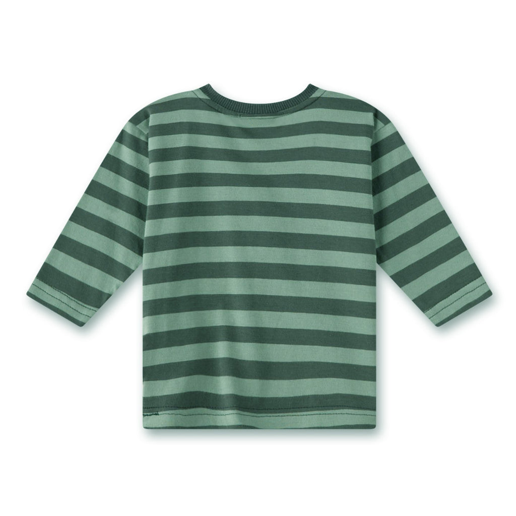 Sanetta Ringel-T-Shirt Langarm dunkelgrün/salbeigrün