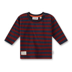 Sanetta Ringel-T-Shirt Langarm weinrot/dunkelblau