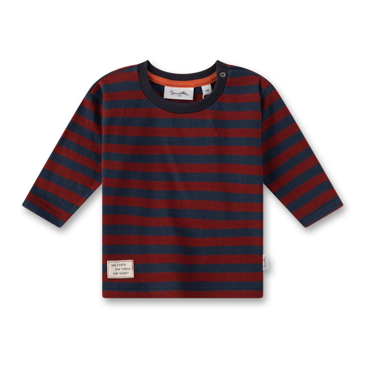 Sanetta Ringel-T-Shirt Langarm weinrot/dunkelblau
