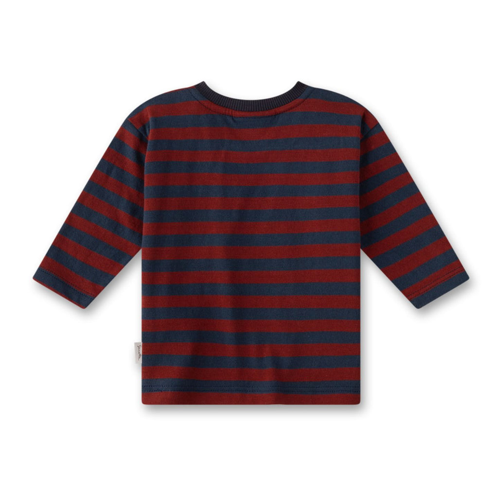 Sanetta Ringel-T-Shirt Langarm weinrot/dunkelblau
