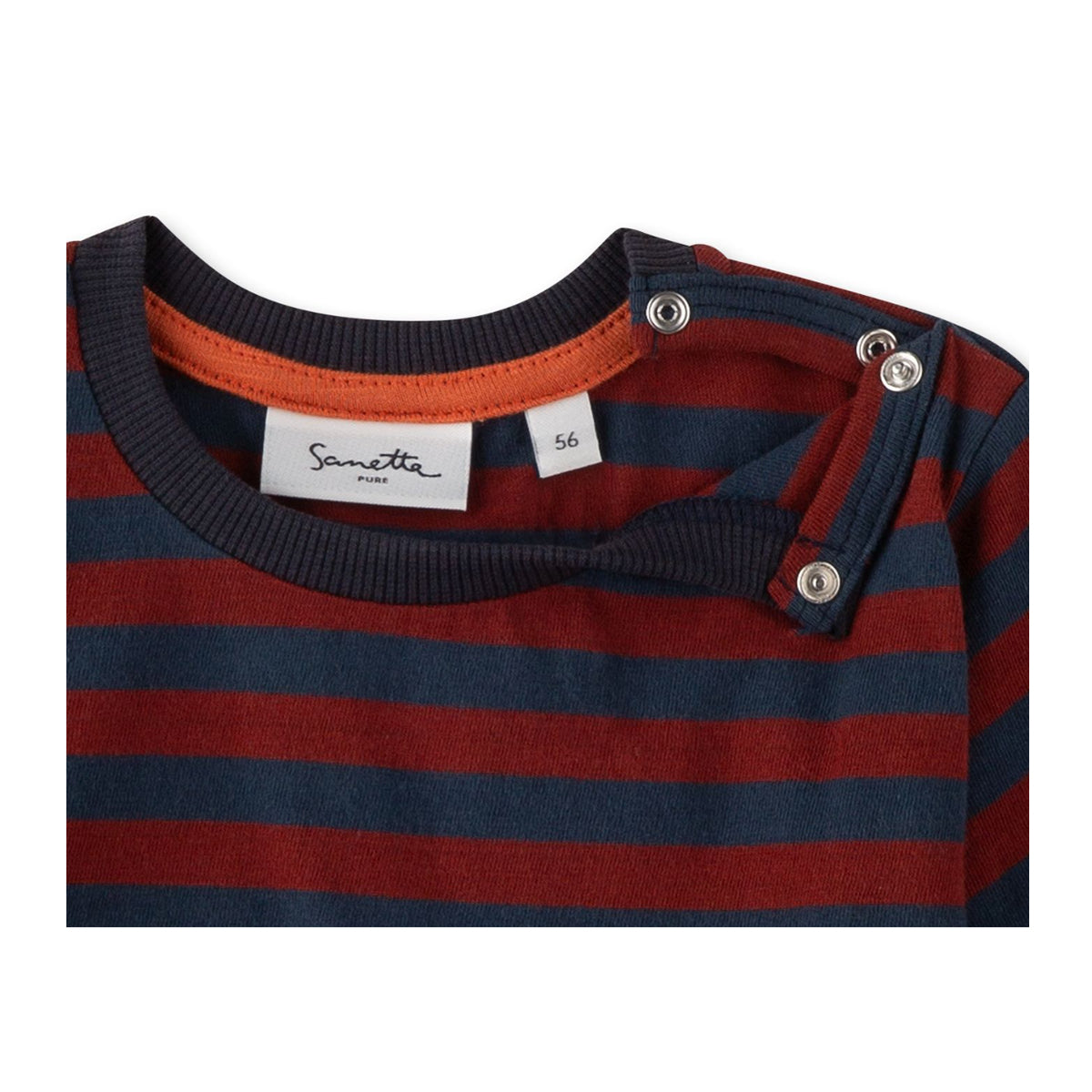 Sanetta Ringel-T-Shirt Langarm weinrot/dunkelblau