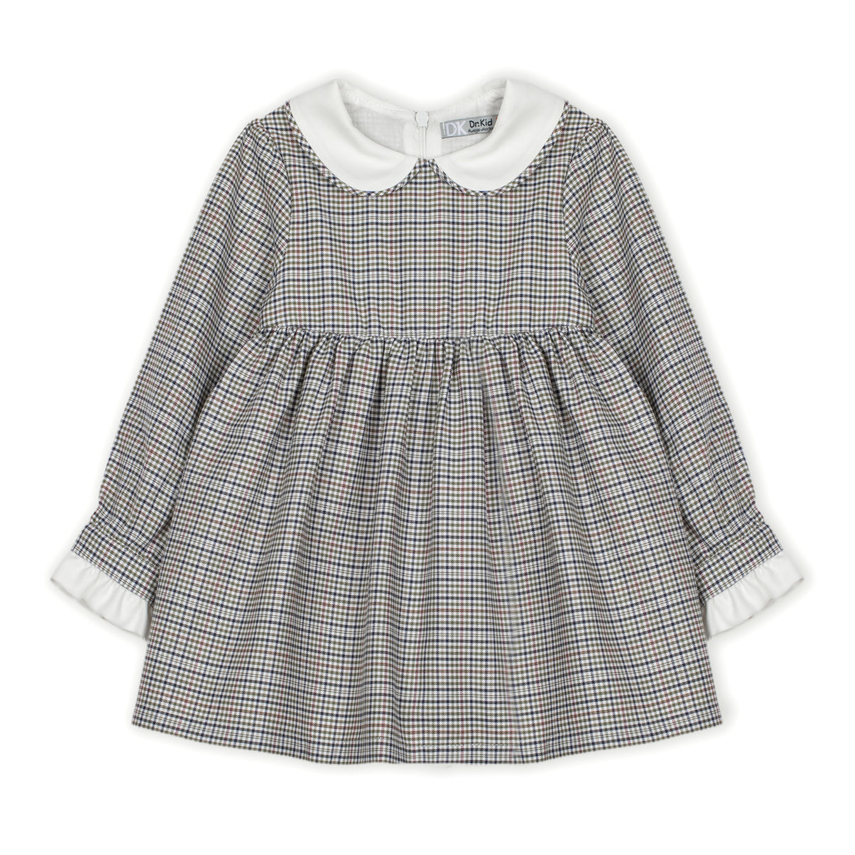 Dr Kid kariertes Kleid mit Bubikragen