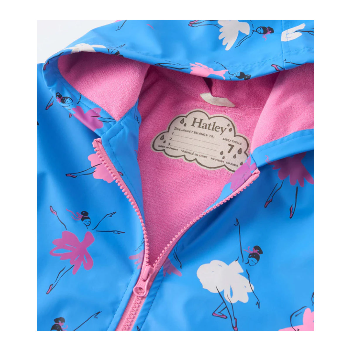 Hatley Regenjacke mit Zipp und Farbwechsel mit Balletttänzerinnen