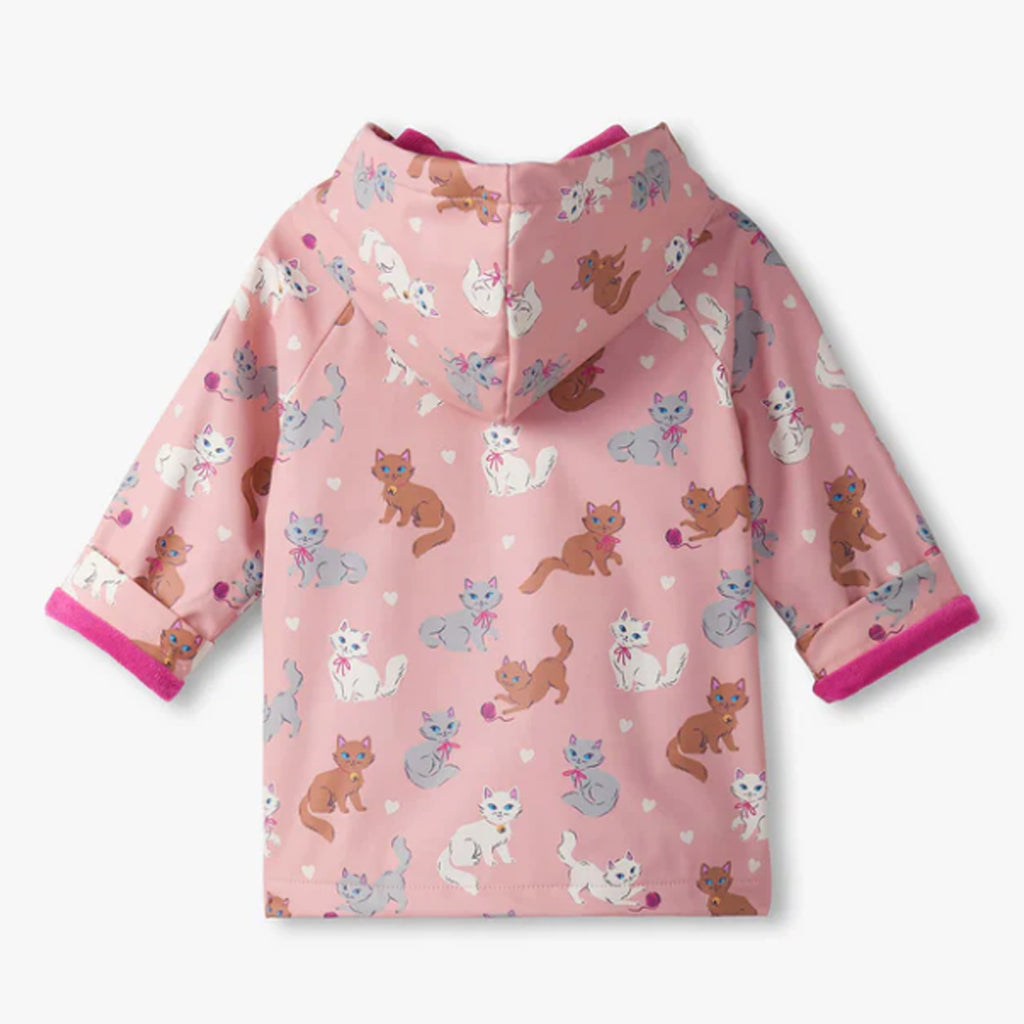 Hatley Regenmantel mit Druckern rosa mit Katzenmuster