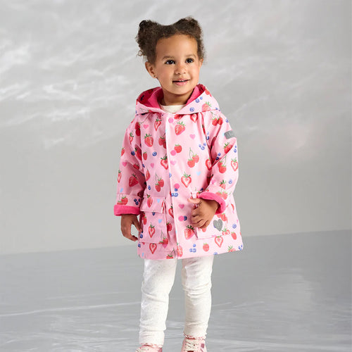 Hatley Regenmantel mit Druckern rosa mit Sommerfrüchten