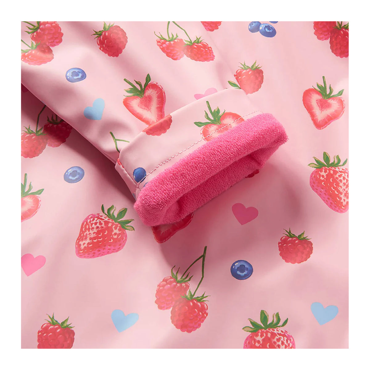 Hatley Regenmantel mit Druckern rosa mit Sommerfrüchten