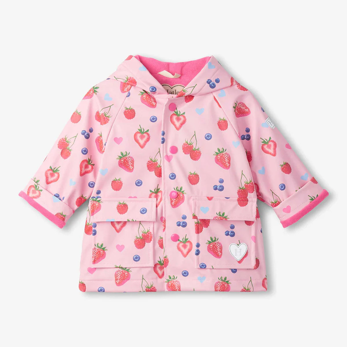 Hatley Regenmantel mit Druckern rosa mit Sommerfrüchten