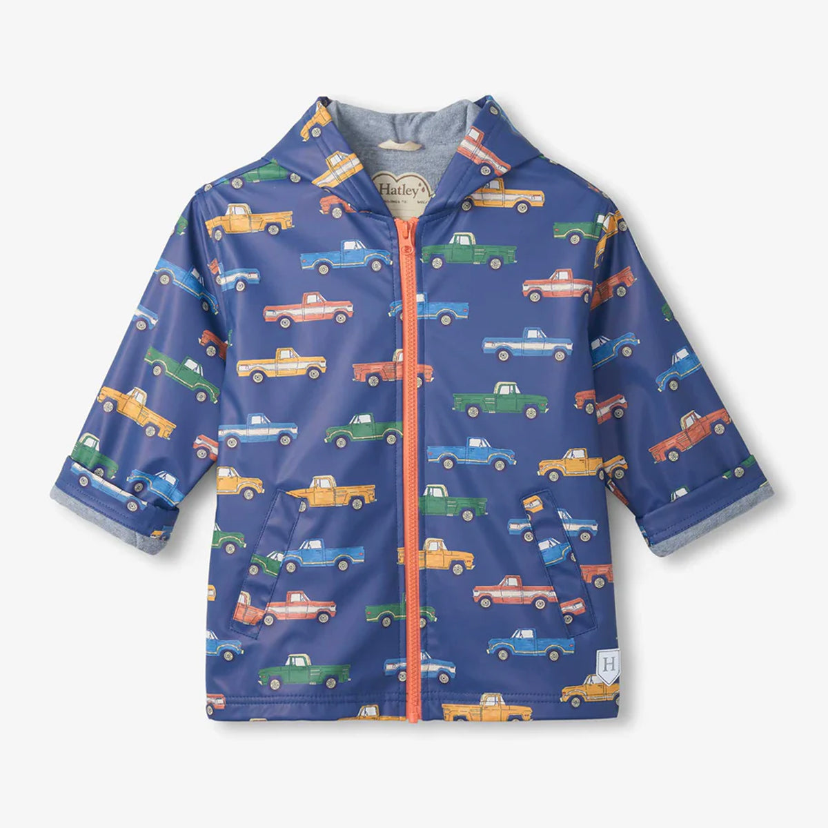 Hatley Regenmantel mit Trucks mit Reißverschluss