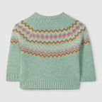 Laranjinha Strickpulli mit Norwegermuster in mintgrün