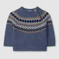 Laranjinha Strickpulli mit Norwegermuster in blau
