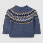 Laranjinha Strickpulli mit Norwegermuster in blau
