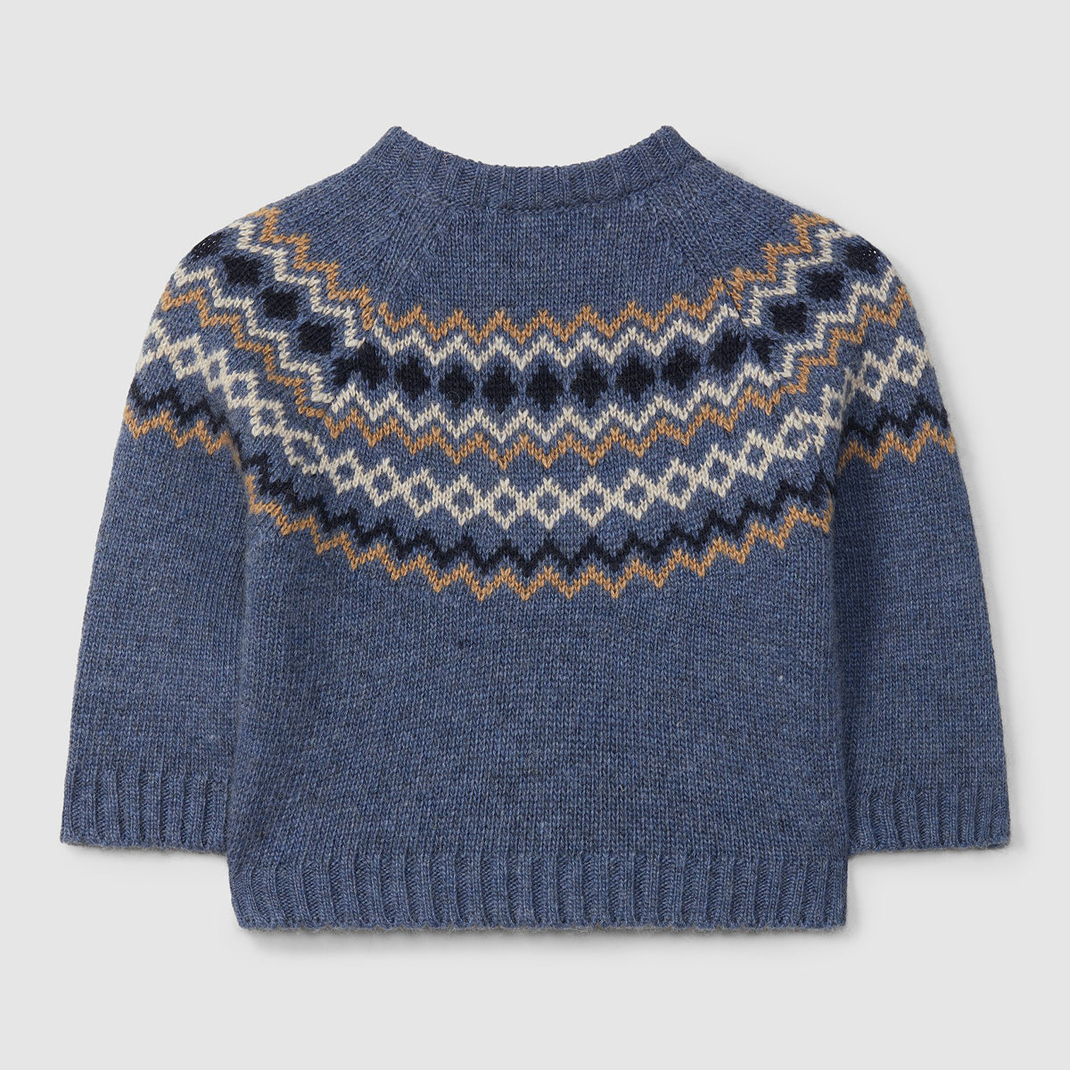 Laranjinha Strickpulli mit Norwegermuster in blau