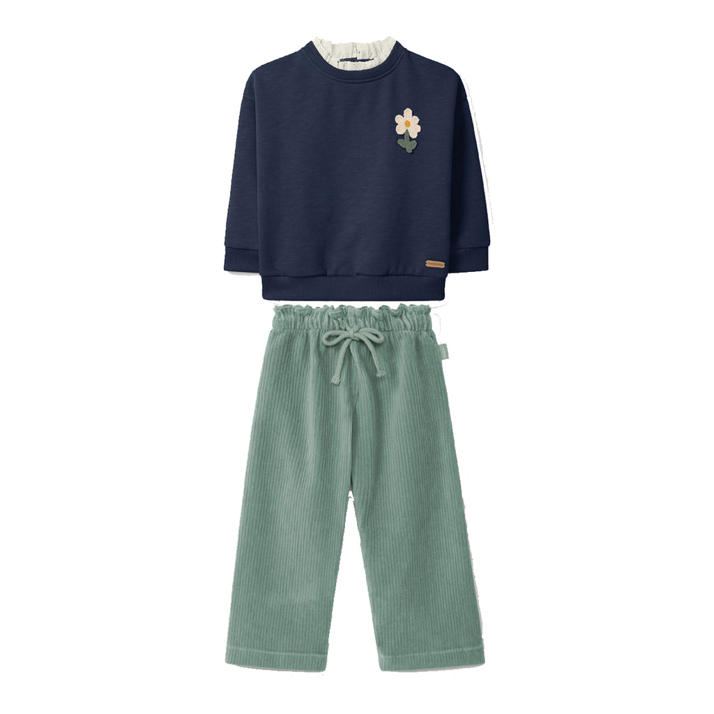 Laranjinha Kombi Sweatshirt mit Kragen + weiche Hose