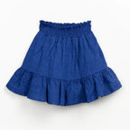 Play up Kids-Set: T-Shirt mit Erdbeer-Druck + Rock in royalblau