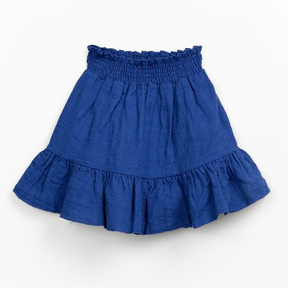 Play up Kids-Set: T-Shirt mit Erdbeer-Druck + Rock in royalblau