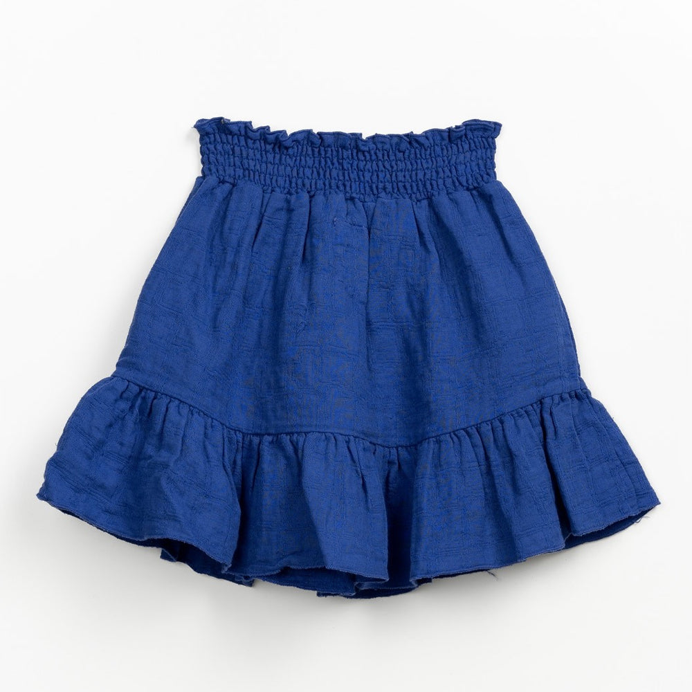 Play up Kids-Set: T-Shirt mit Erdbeer-Druck + Rock in royalblau