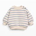 Play up geringeltes, sehr kuscheliges Sweatshirt cremeblau