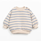 Play up geringeltes, sehr kuscheliges Sweatshirt cremeblau