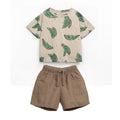 Play up Kids-Set: T-Shirt mit Melonendruck + braune Shorts