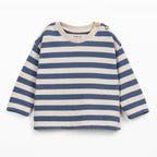 Play up Langarm T-Shirt mit Blockringel creme/blau