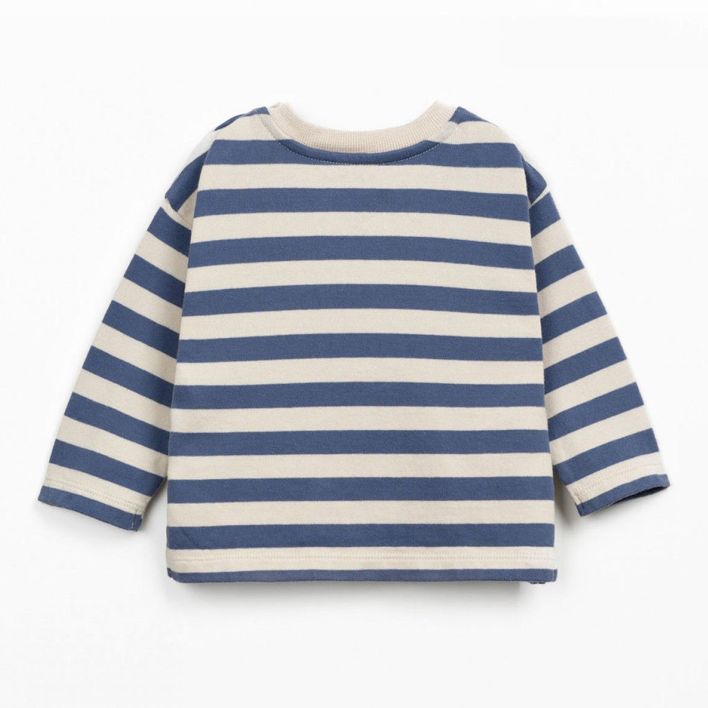Play up Langarm T-Shirt mit Blockringel creme/blau