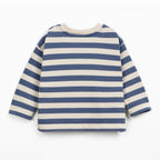 Play up Langarm T-Shirt mit Blockringel creme/blau