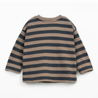 Play up Langarm T-Shirt mit Blockringel braun/anthrazit