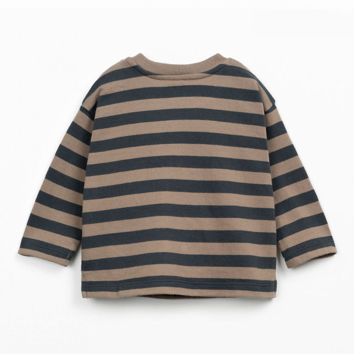 Play up Langarm T-Shirt mit Blockringel braun/anthrazit