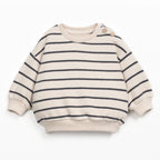 Play up geringeltes, sehr kuscheliges Sweatshirt creme/anthrazit