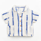 Play up Kids-Set: gestreiftes Hemd + royalblaue Shorts