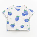 Play up Kids-Set: T-Shirt mit Erdbeerdruck + grüne Shorts