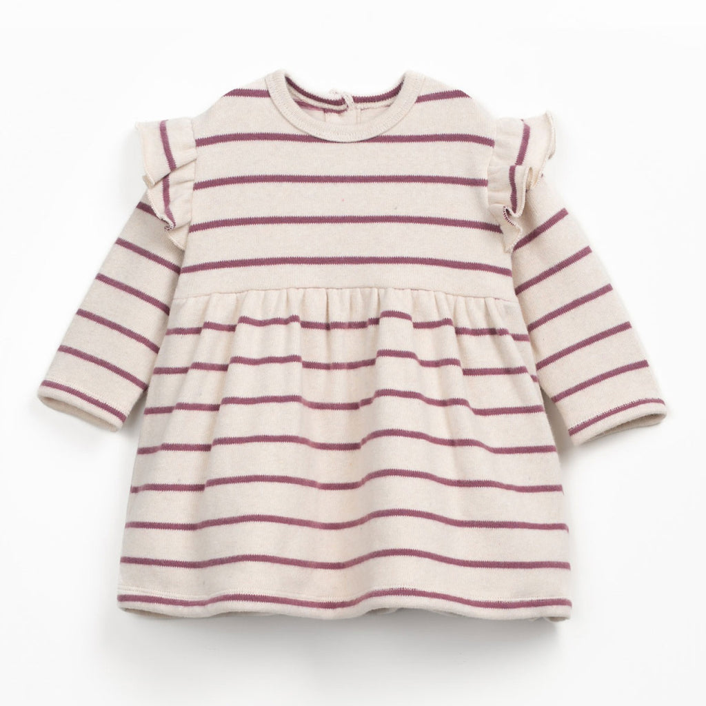 Play up geringeltes Sweatkleid creme/beere