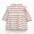 Play up geringeltes Sweatkleid creme/beere