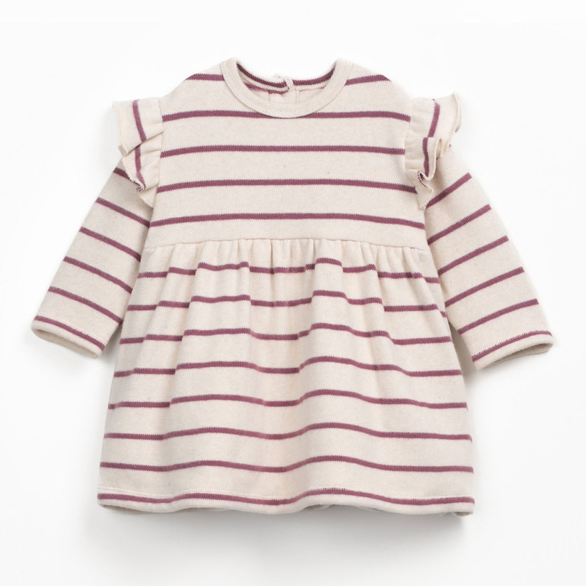 Play up geringeltes Sweatkleid creme/beere