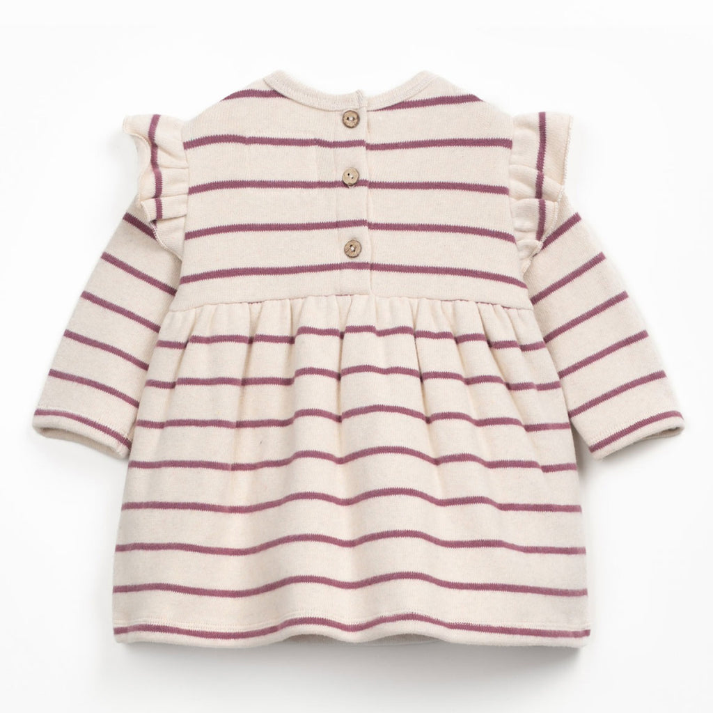 Play up geringeltes Sweatkleid creme/beere