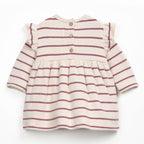 Play up geringeltes Sweatkleid creme/beere