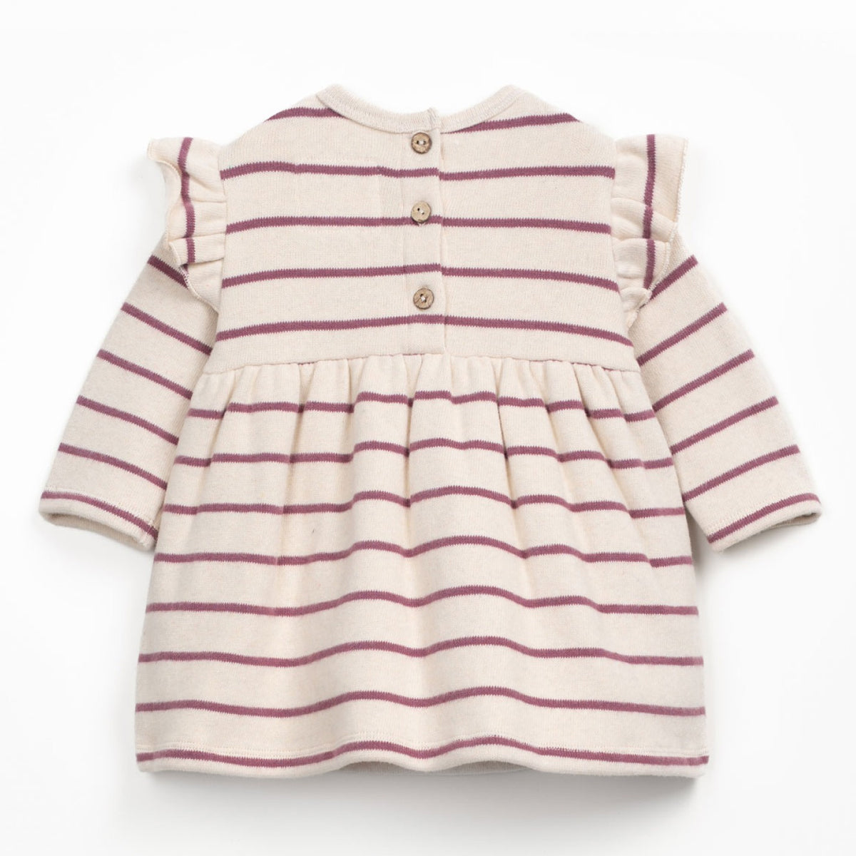Play up geringeltes Sweatkleid creme/beere