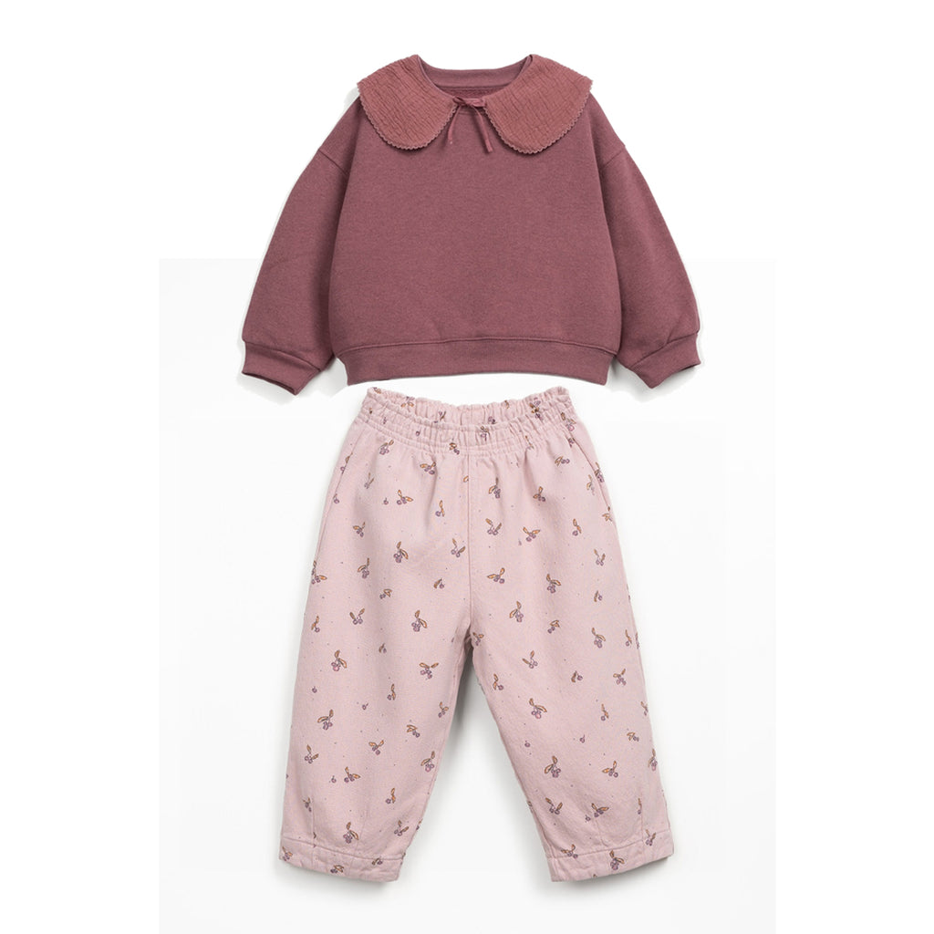 Play up Sweatshirt mit abnehmbarem Kragen + bedruckte Twillhose
