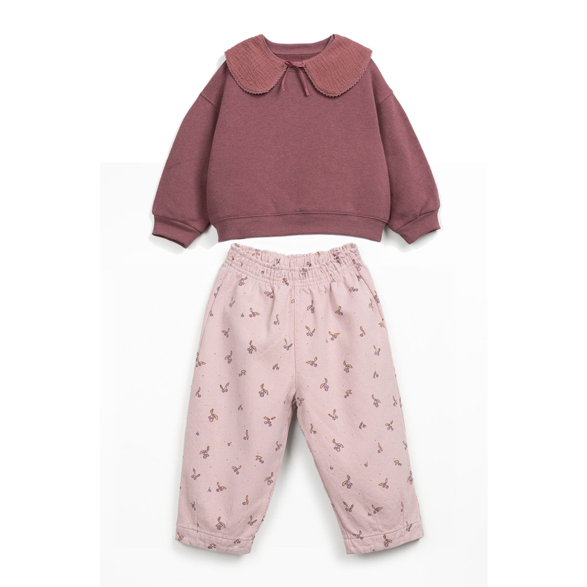 Play up Sweatshirt mit abnehmbarem Kragen + bedruckte Twillhose