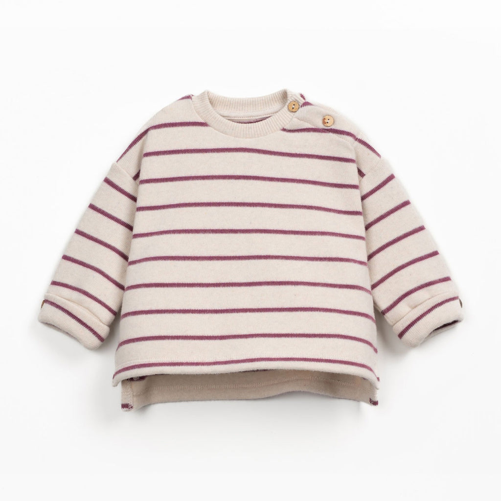 Play up Sweatshirt mit Ringel in creme/beere
