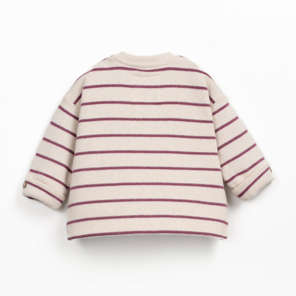 Play up Sweatshirt mit Ringel in creme/beere