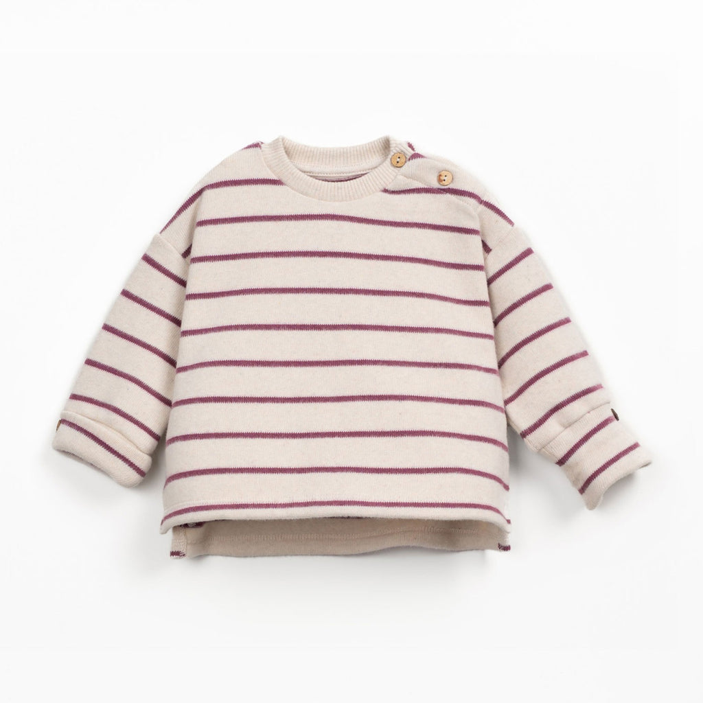 Play up Sweatshirt mit Ringel in creme/beere