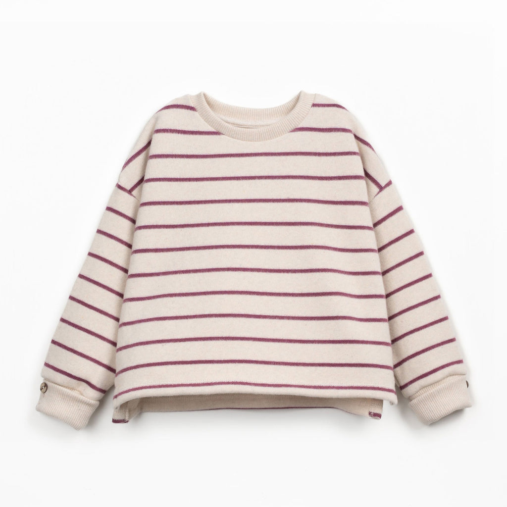 Play up Sweatshirt mit Ringel in creme/beere