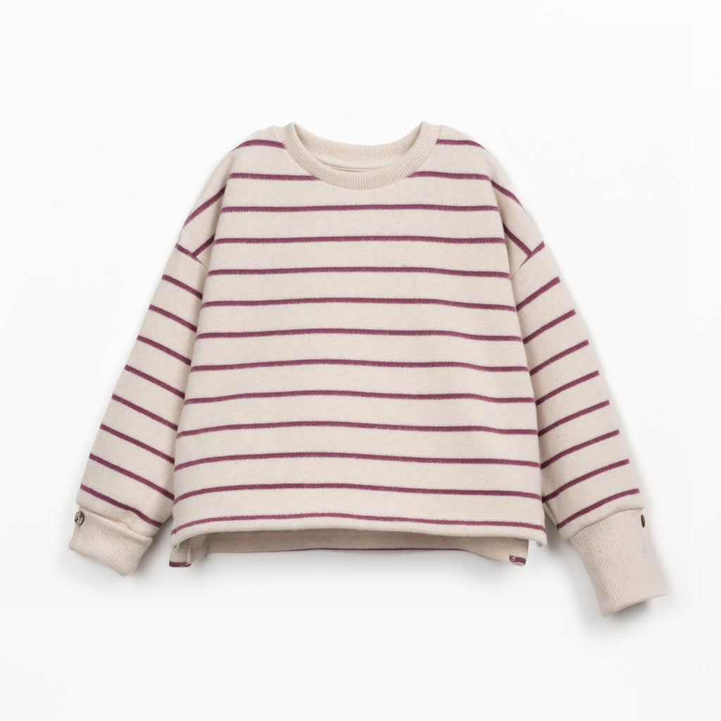 Play up Sweatshirt mit Ringel in creme/beere